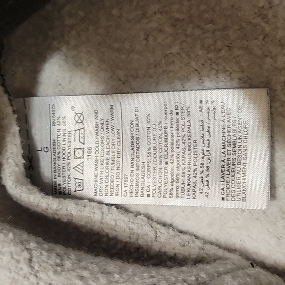 Old navy men's herringbone black & gray hooded long sleeve sweatshirt size lar - Picture 9 of 16